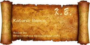 Katona Bence névjegykártya